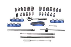 Kobalt Mechanics Tool Sets Specialized Extensions 63-Piece Standard (SAE) and Metric Combination Polished Chrome Mechanics Tool Set (1/4-in)