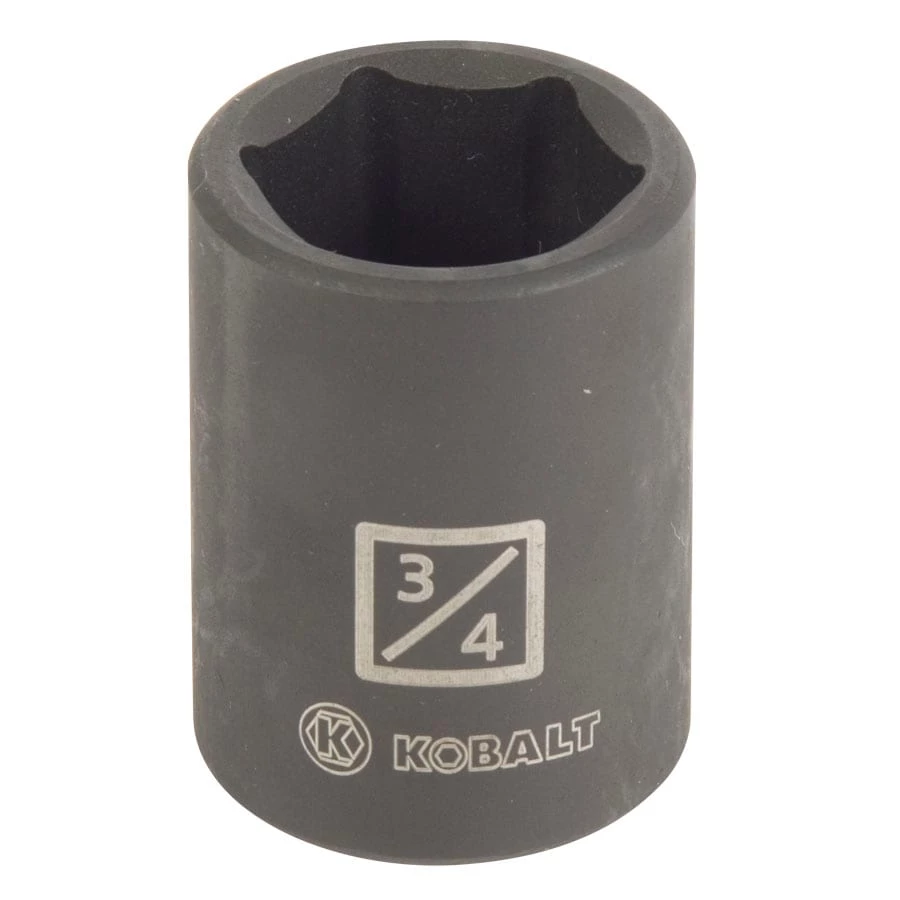 Kobalt Impact Sockets & Impact Socket Sets -Piece Standard (SAE) 1/2-in Drive 3/4-in 6-Point Impact Socket 1 Kobalt Impact Sockets & Impact Socket Sets -Piece Standard (SAE) 1/2-in Drive 3/4-in 6-Point Impact Socket