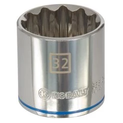 Kobalt Sockets & Socket Sets Metric 1/2-in Drive 12-point 32-mm Shallow Socket