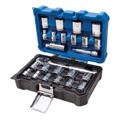 Kobalt Mechanics Tool Sets 24-Piece Standard (SAE) and Metric Combination Polished Chrome Mechanics Tool Set (3/8-in) -Hot Sale Kobalt Shop 10340574
