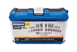 Kobalt Mechanics Tool Sets 30-Piece Standard (SAE) and Metric Combination Polished Chrome Mechanics Tool Set (3/8-in) -Hot Sale Kobalt Shop 11294860 scaled
