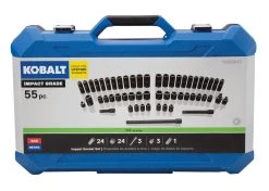 Kobalt Impact Sockets & Impact Socket Sets 55-Piece Standard (SAE) and Metric Combination 1/2-in Drive Set 6-Point Impact Socket Set -Hot Sale Kobalt Shop 11328540 scaled