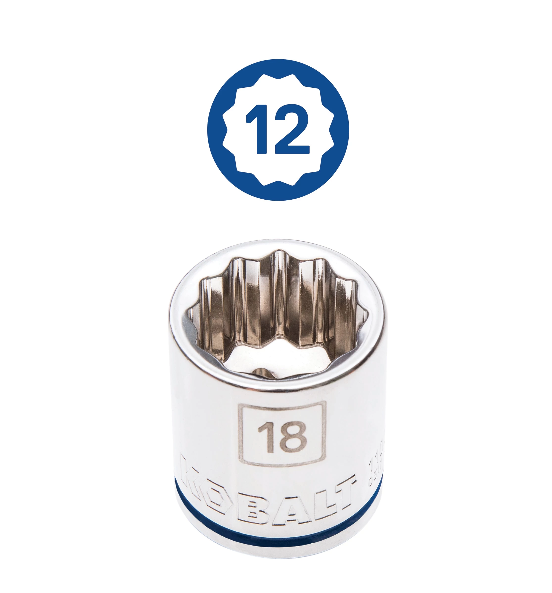 Kobalt Mechanics Tool Sets 40-Piece Standard (SAE) and Metric Combination Polished Chrome Mechanics Tool Set (3/8-in) 4 Kobalt Mechanics Tool Sets 40-Piece Standard (SAE) and Metric Combination Polished Chrome Mechanics Tool Set (3/8-in) - Image 4