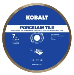Kobalt Diamond Saw Blades 7-in Wet Porcelain Continuous Diamond Saw Blade