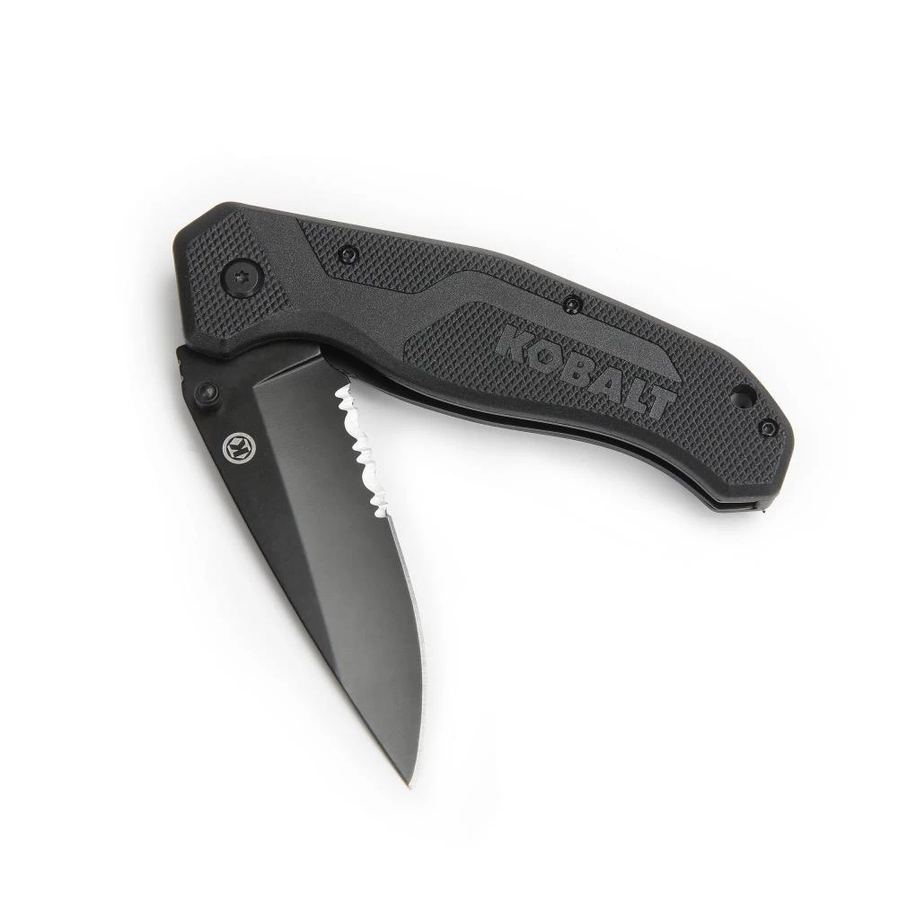 Kobalt Pocket Knives 3.5-in Stainless Steel Blade with Serration Pocket Knife 1 Kobalt Pocket Knives 3.5-in Stainless Steel Blade with Serration Pocket Knife