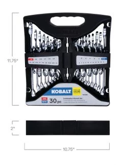 Kobalt Combination Wrenches & Sets 30-Piece Set 12-point Standard (SAE) and Metric Combination Standard Combination Wrench Set -Hot Sale Kobalt Shop 15484710 scaled