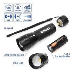 Kobalt Flashlights 300-Lumen LED Flashlight (Battery Included) -Hot Sale Kobalt Shop 15518068