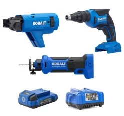 Hot Sale Kobalt Shop 10 Kobalt Power Tool Combo Kits 3-Tool 24-Volt Max Brushless Power Tool Combo Kit Case (1-Battery Included and Charger Included)