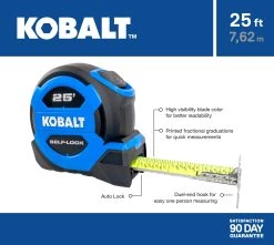 Kobalt Tape measures 25-ft Auto Lock Tape Measure -Hot Sale Kobalt Shop 16463822