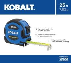 Kobalt Tape Measures Tape measure 25-ft Magnetic Tape Measure 8 Kobalt Tape Measures Tape measure 25-ft Magnetic Tape Measure -Hot Sale Kobalt Shop 16463831