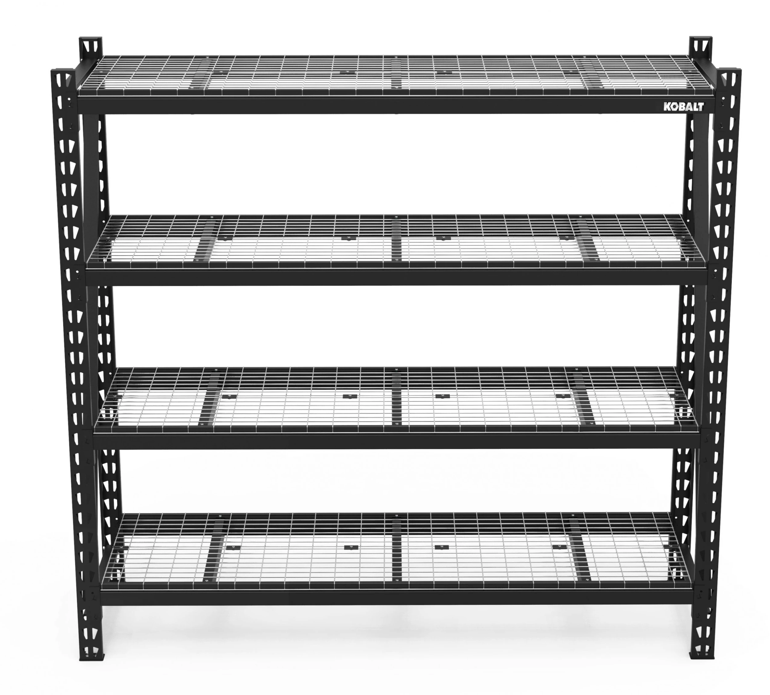 Kobalt Freestanding Shelving Units 77-in W x 24-in D x 72-in H 4-Tier Heavy Duty Steel Utility 2 Kobalt Freestanding Shelving Units 77-in W x 24-in D x 72-in H 4-Tier Heavy Duty Steel Utility - Image 2