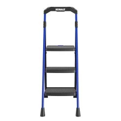 Kobalt Step Stools 3-Step 300-lb Capacity Black Steel Foldable Step Stool