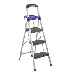 Kobalt Step Stools 3-Step 250-lb Capacity Gray Aluminum Foldable Step Stool -Hot Sale Kobalt Shop 17788089