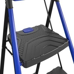 Kobalt Step Stools 3-Step 300-lb Capacity Black Steel Foldable Step Stool -Hot Sale Kobalt Shop 17788342