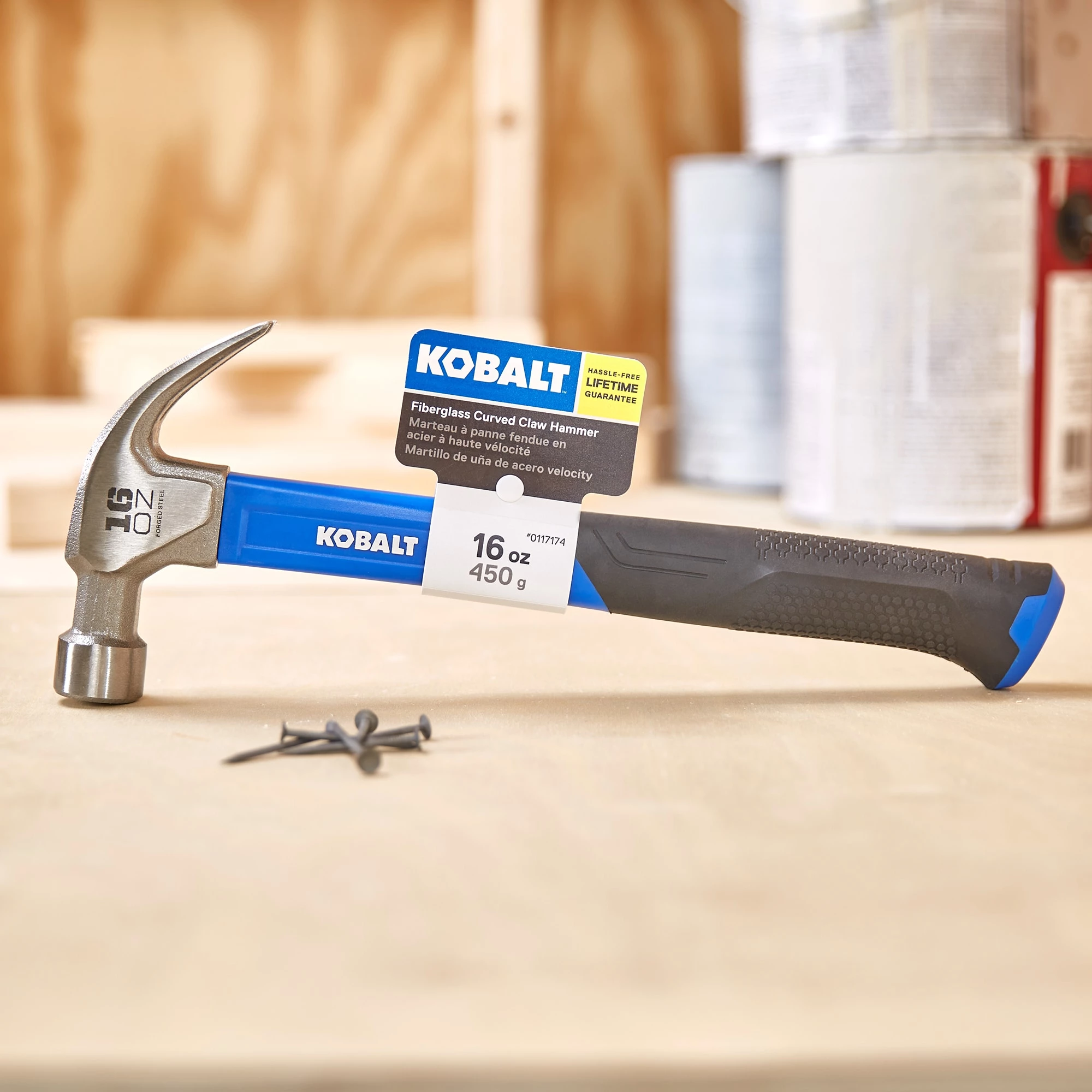 Kobalt Hammers 16-oz Smoothed Face Steel Head Fiberglass Claw Hammer 2 Kobalt Hammers 16-oz Smoothed Face Steel Head Fiberglass Claw Hammer - Image 2