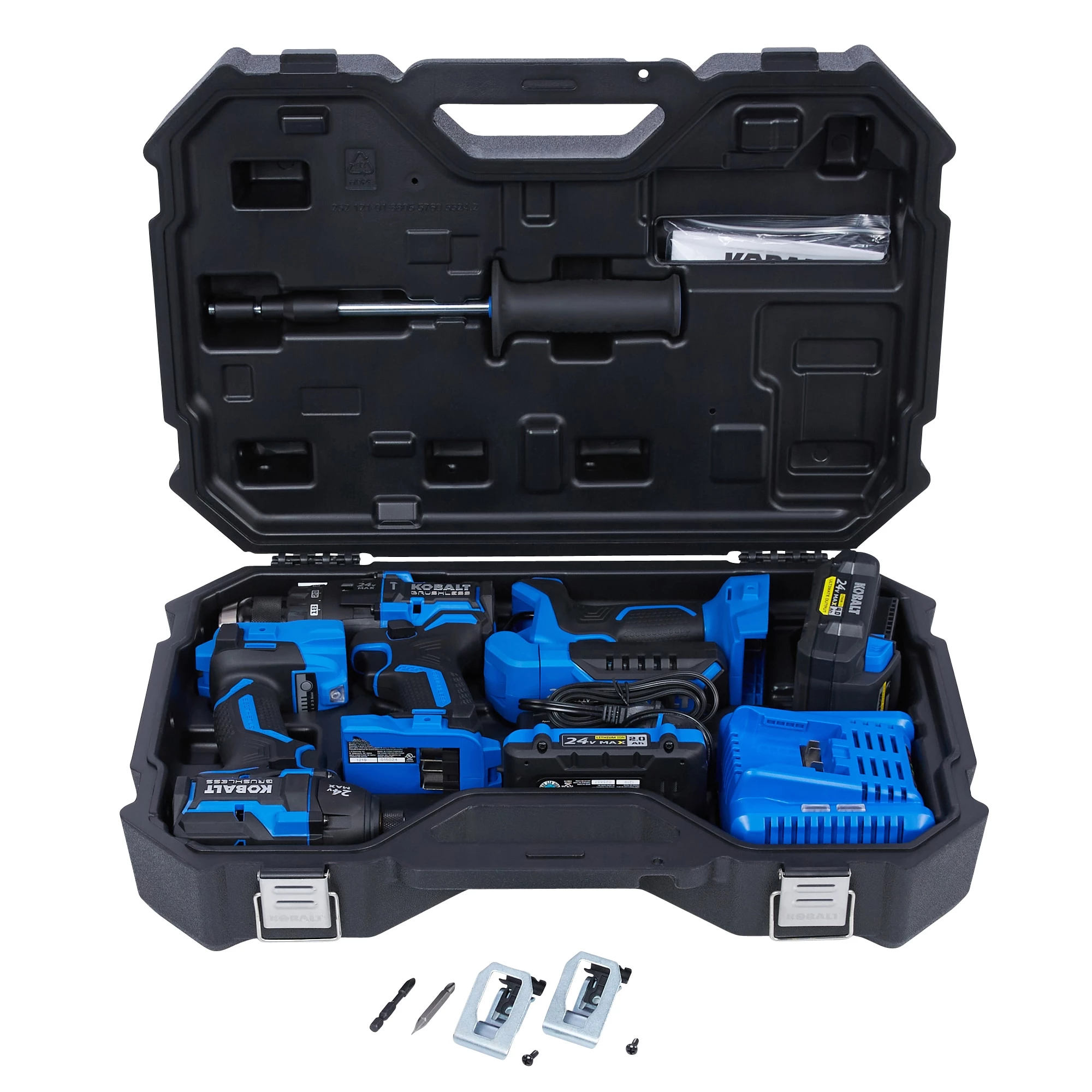 Kobalt Power Tool Combo Kits XTR 3-Tool 24-Volt Max Brushless Power Tool Combo Kit with Hard Case (2-Batteries Included and Charger Included) 3 Kobalt Power Tool Combo Kits XTR 3-Tool 24-Volt Max Brushless Power Tool Combo Kit with Hard Case (2-Batteries Included and Charger Included) - Image 3