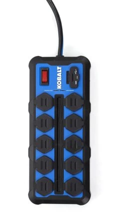 Kobalt Power Strips 10-Outlet 2-USB Ports Blue Power Strip -Hot Sale Kobalt Shop 41965420 scaled