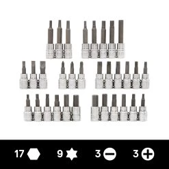 Kobalt Driver Sockets & Sets 42-Piece 3/8-in Drive Set Hex; Torx; Phillips; Flathead Bit Standard (SAE) and Metric Combination Driver Socket Set 15 Kobalt Driver Sockets & Sets 42-Piece 3/8-in Drive Set Hex; Torx; Phillips; Flathead Bit Standard (SAE) and Metric Combination Driver Socket Set -Hot Sale Kobalt Shop 42143243