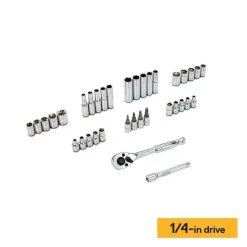Kobalt Mechanics Tool Sets 154-Piece Standard (SAE) and Metric Combination Polished Chrome Mechanics Tool Set (1/4-in; 3/8-in) -Hot Sale Kobalt Shop 42182652