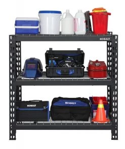 Kobalt Freestanding Shelving Units 48-in W x 24-in D x 47-in H 3-Tier Heavy Duty Steel Utility 12 Kobalt Freestanding Shelving Units 48-in W x 24-in D x 47-in H 3-Tier Heavy Duty Steel Utility -Hot Sale Kobalt Shop 42193264 scaled