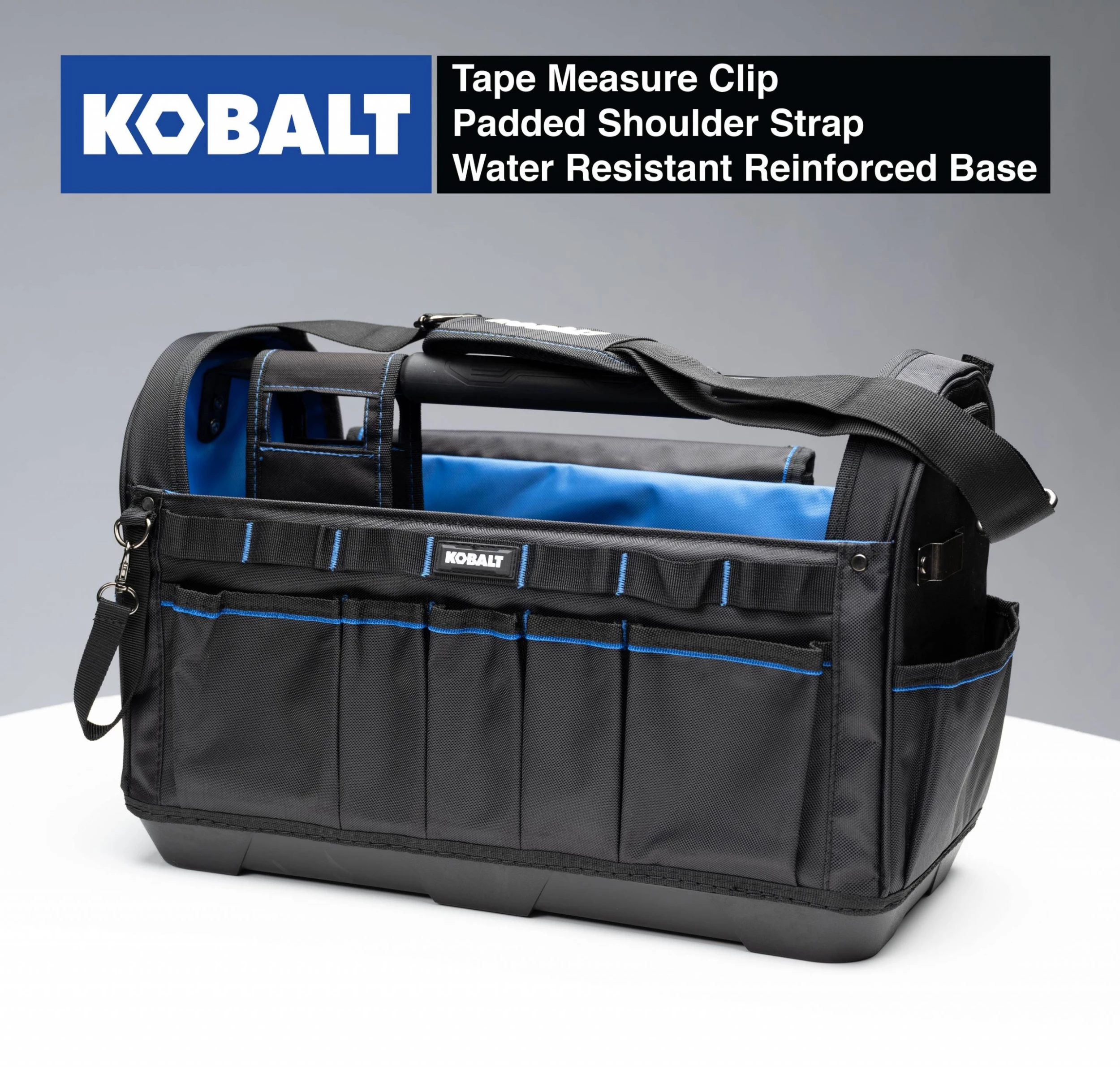 Kobalt Tool Bags Plumbing Tool Bag with Caddy Black, Blue Polyester 12.99-in 1 Kobalt Tool Bags Plumbing Tool Bag with Caddy Black, Blue Polyester 12.99-in