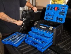 Kobalt Mechanics Tool Sets 250-Piece Standard (SAE) and Metric Combination Polished Chrome Mechanics Tool Set (1/4-in; 3/8-in) -Hot Sale Kobalt Shop 42702387 scaled