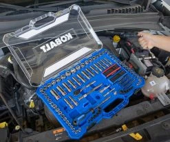Kobalt Mechanics Tool Sets 135-Piece Standard (SAE) and Metric Combination Polished Chrome Mechanics Tool Set (1/4-in; 3/8-in) -Hot Sale Kobalt Shop 44317392 scaled